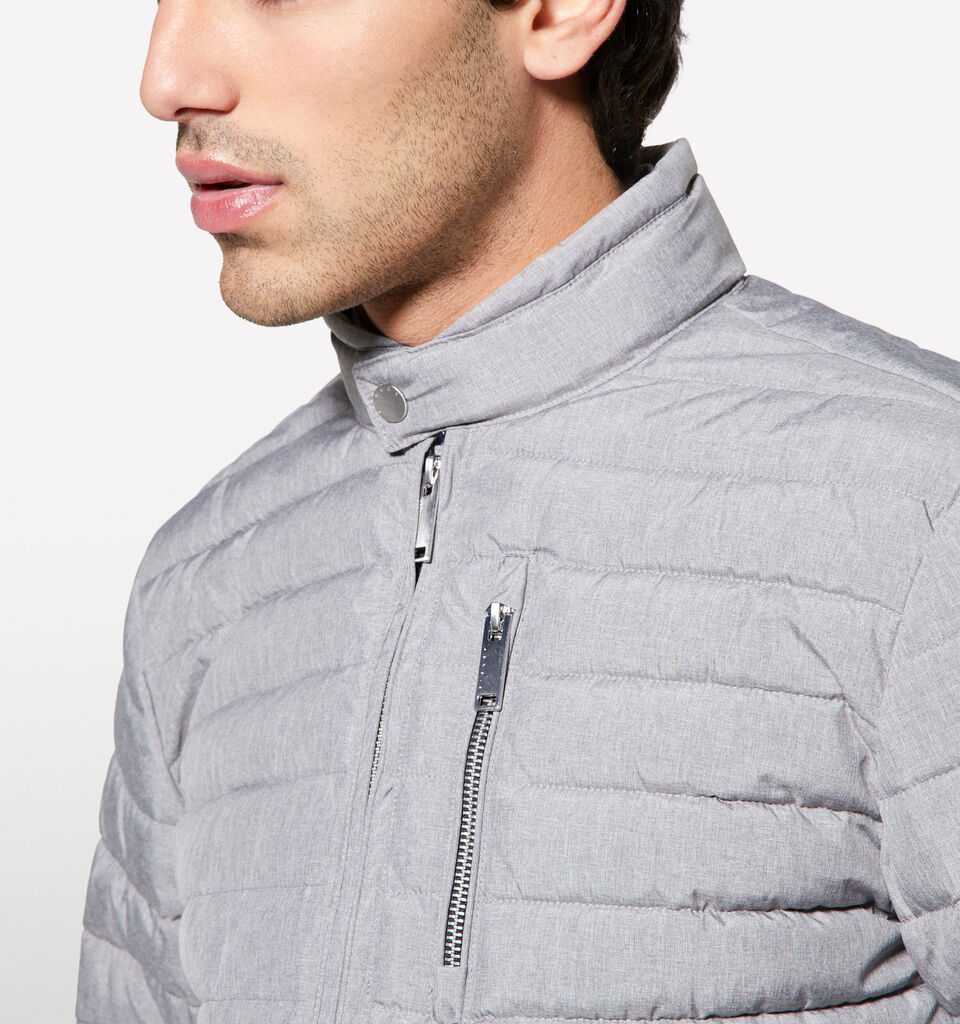Light gray padded biker jacket - men's puffer jackets and coats - Light Gray | Sisley image number 5